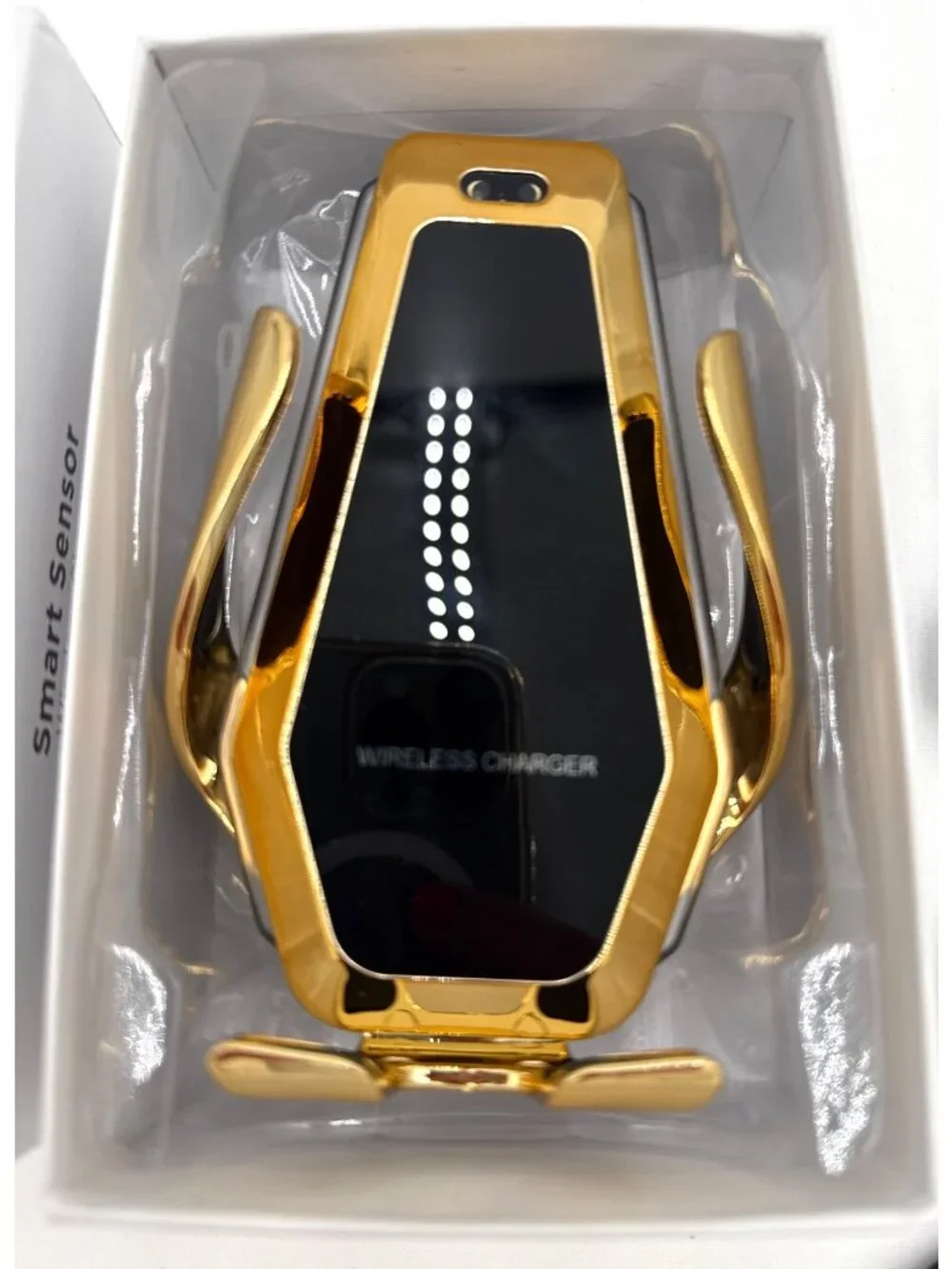 P10 Smart Sensor Wireless Car Charger Mount Gold For iPhone & Samsung Models